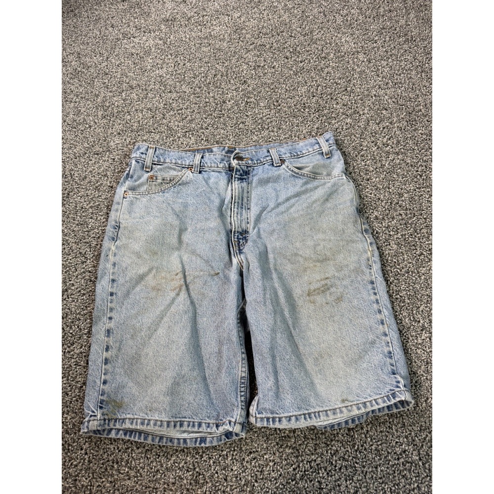 Vintage 90s Levi's 550 Relaxed Fit Denim Jean Shorts Men's Size 36 Blue